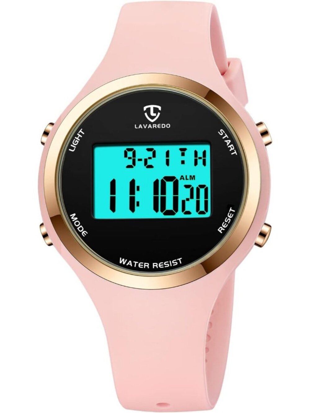Women's Pink Quartz Chronograph Waterproof Outdoor Sport Alarm Digital Watch